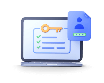 Schematic diagram of the Create Account, showing a simplified image of the user registration page on a computer